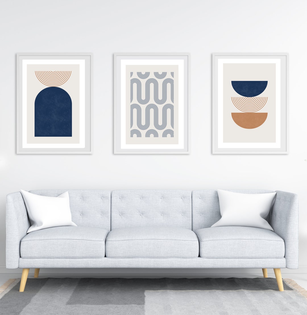 Set of 3 Abstract Neutral Wall Art, Minimalist Wall Decor, Abstract
