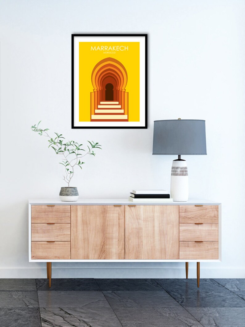 Retro Travel Poster, Marrakech Travel Poster, Morocco Travel Poster, Travel Poster, Travel Gift, City Poster, Wedding Gift image 5
