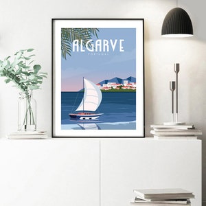 Algarve Poster, Algarve Wall Art, Portugal Travel Poster, Portugal Wall Art, Holiday Destination Art, Holiday Poster, Coastal Wall Art, image 3