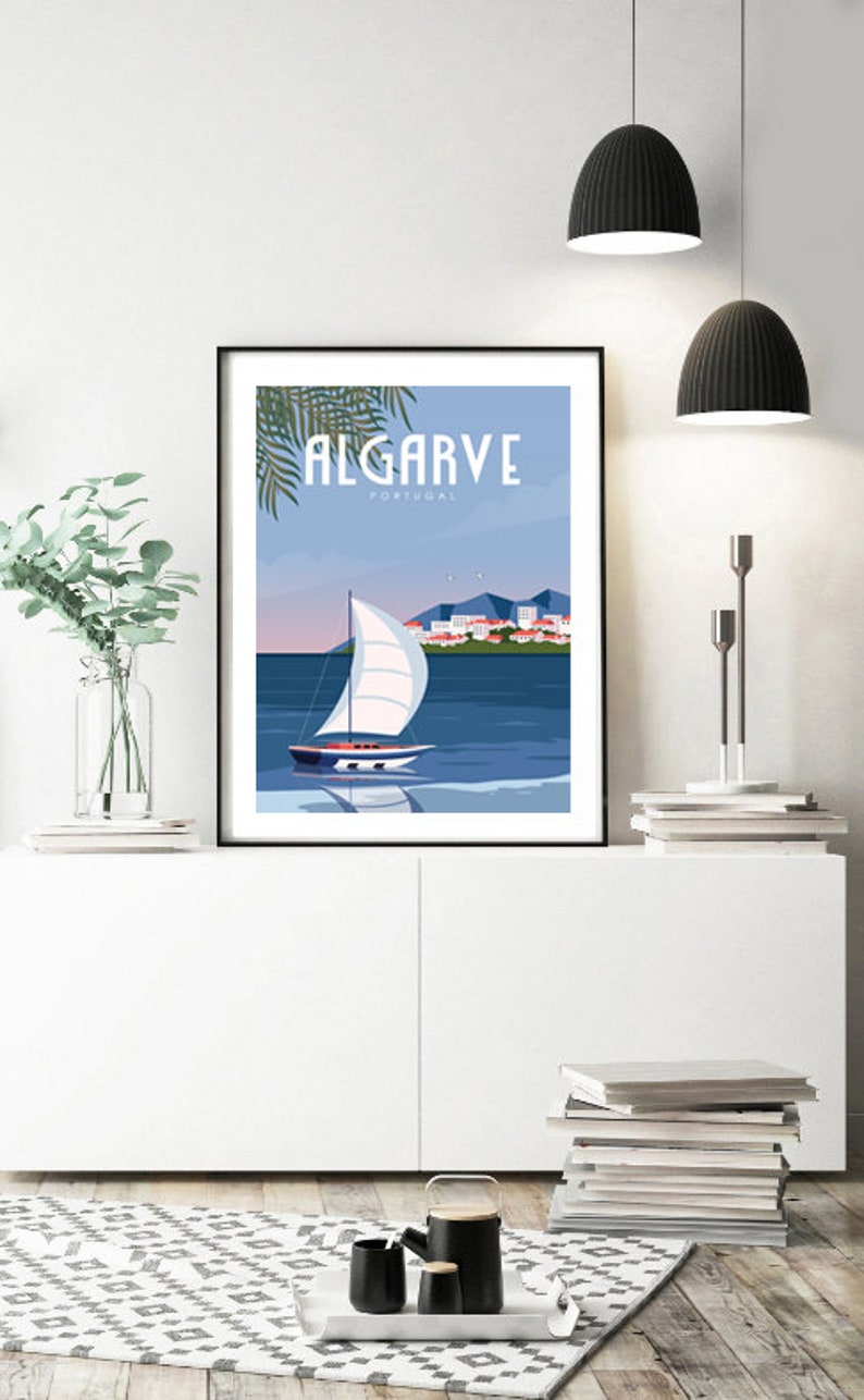 Algarve Poster, Algarve Wall Art, Portugal Travel Poster, Portugal Wall Art, Holiday Destination Art, Holiday Poster, Coastal Wall Art, image 3