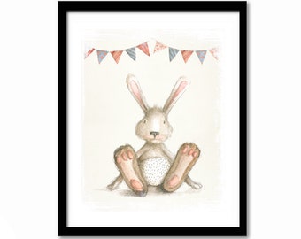 Nursery Decor, Nursery Art, New Baby Gift, Gift for Baby, Baby Shower Gift, Bunny Poster, Rabbit Print