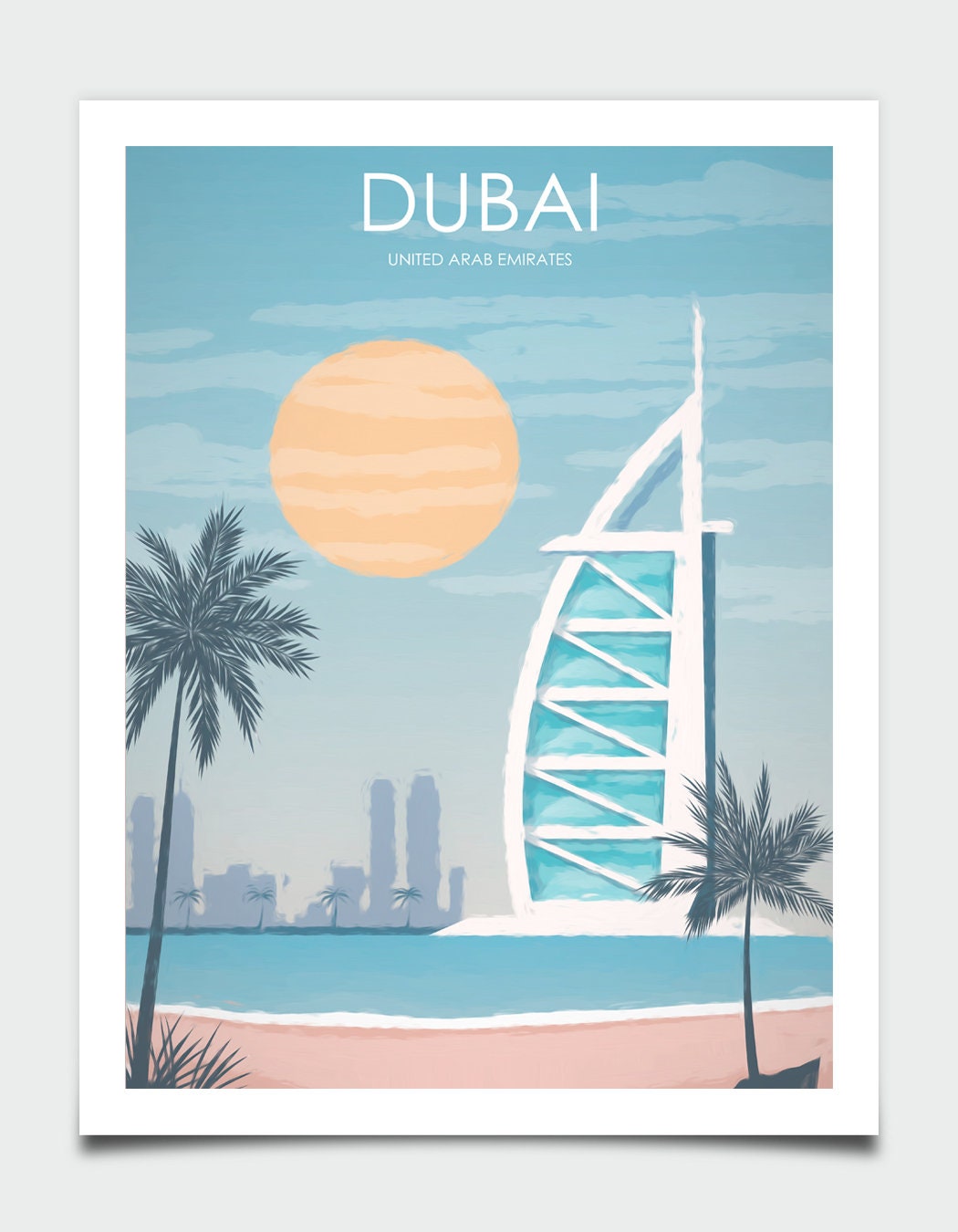 Retro Dubai Travel Print Dubai Poster Saudi Arabia Poster Etsy