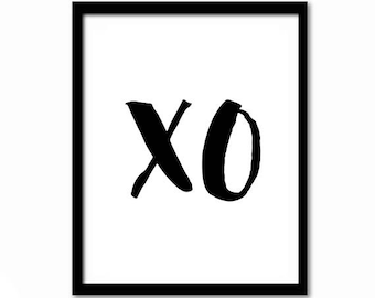 XO Art, XO print, Love Print, Love Quote, Black and White Art, Black and White Decor, Teen Girl Wall Art, Bedroom Decor, Dorm Decor