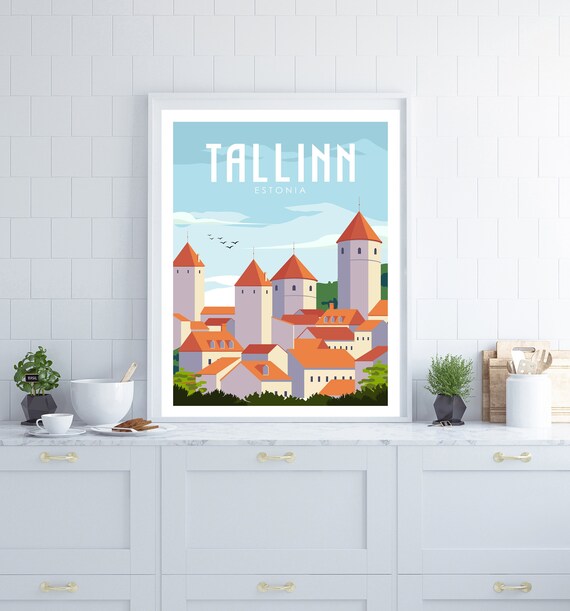 Tallinn Poster Estonia Poster Travel Wall Art Tallinn Wall - Etsy