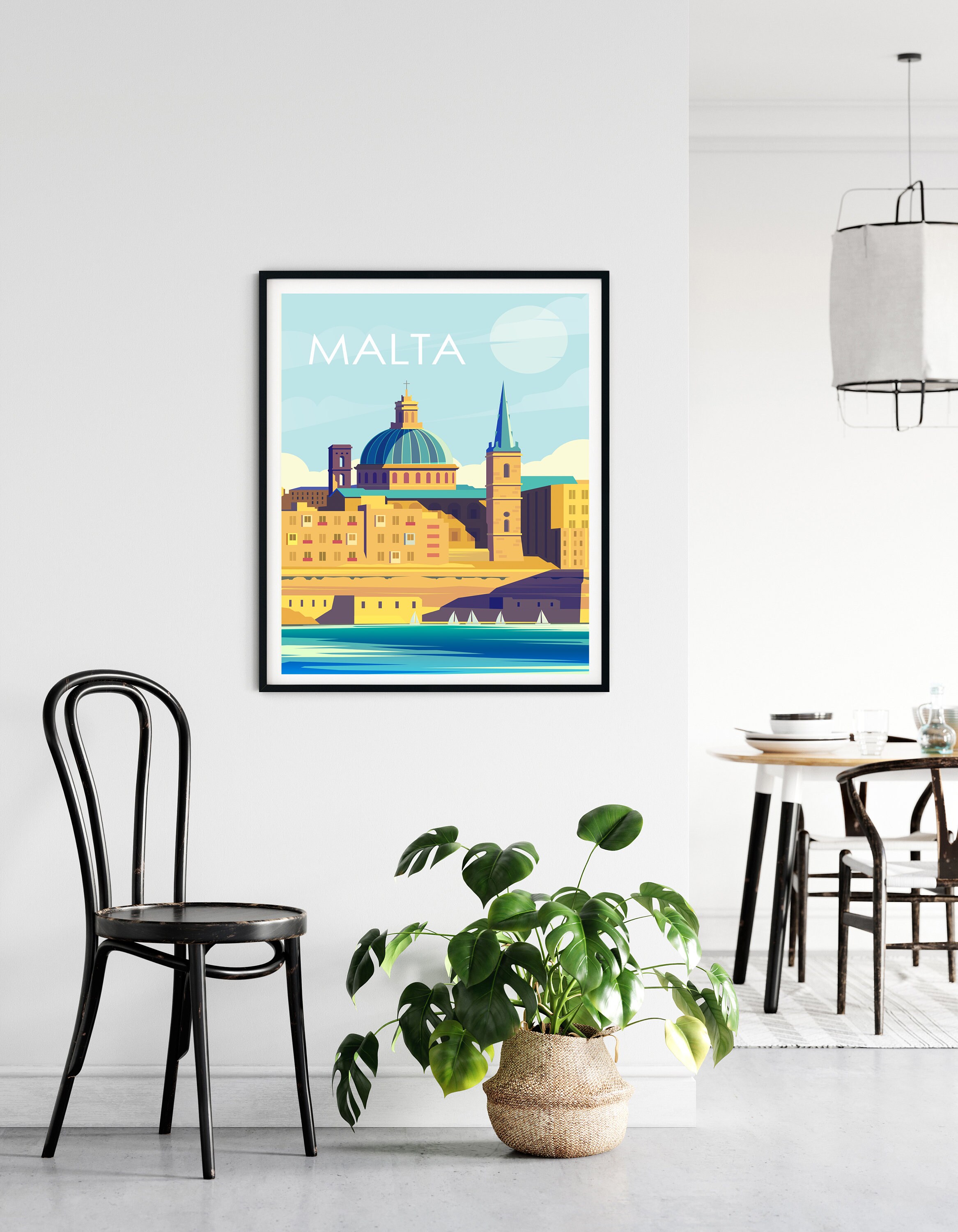 Malta Travel Poster Valetta Malta Poster Anniversary Gift Etsy Australia