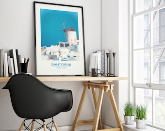 Santorini Print, Santorini Wall Art, Santorini Wedding Gift, Travel Poster, Travel Gift, Greece Poster, Santorini Gift, Wedding Gift
