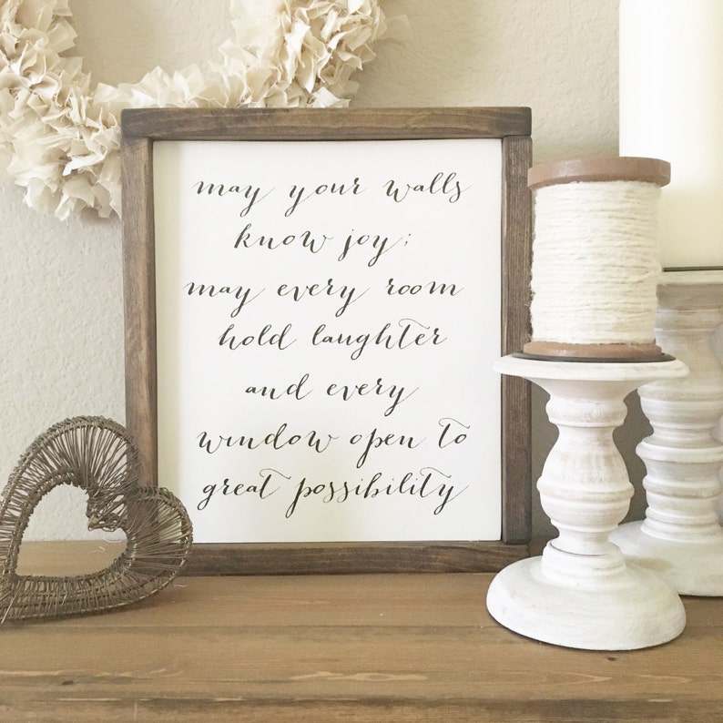 May Your Walls Know Joy Quote Wood Sign May These Walls know Etsy