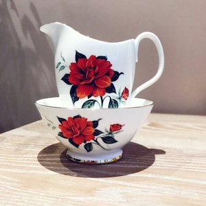Royal Albert Tahiti Flower Floral Sugar Bowl and Cream/Milk Jug