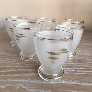 Set of 6 Frosted Glasses, Retro/Vintage Glasses 1980s
