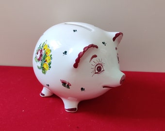 かわいいピンクの豚の貯金箱、貯金箱、貯金箱、キッチュ、レトロ