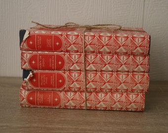 Red Vintage Books, Decorative Red Books, Vintage Books, Home Decor, Red Book Stack, Books Stack, Interior Design