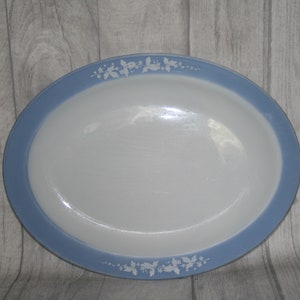 Blue Pyrex Platter with &#39;Hawthorn&#39; pattern, Kitchenware, JAJ Pyrex