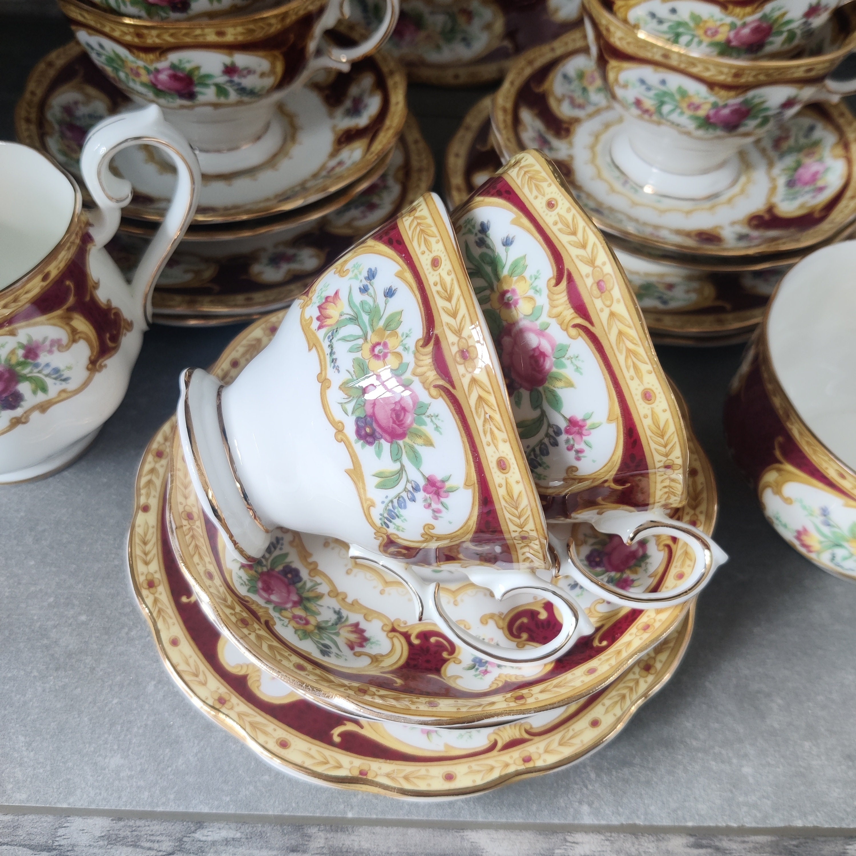 A220127 ROYAL ALBERT Lady Hamilton カップ&ソーサー プレート 4点 