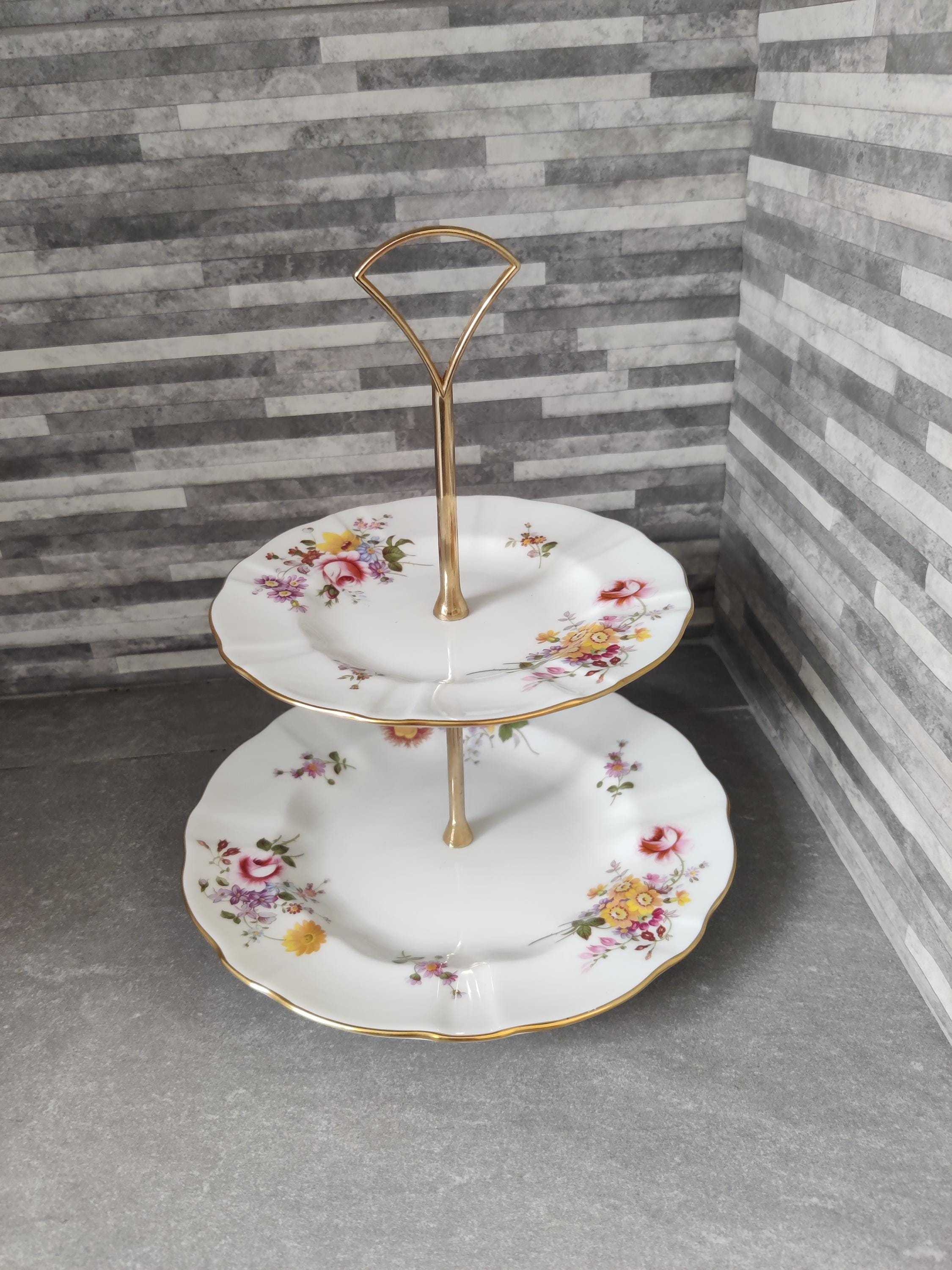 Vintage Royal Crown Derby “derby Posies” Cake Stand, Made in