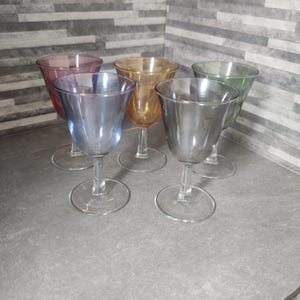 Set of 5 Sherry Glasses, Liqueur, Port, Retro/Vintage Glasses 1960s
