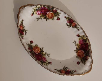 Royal Albert 'Old Country Roses' Floral Trinket Tray, Dish Retro