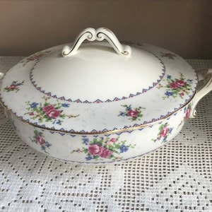 Royal Albert Petit Point Gemüsetureen / Servierschale, Vintage Küche, Hostess Geschenk