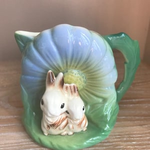 Hornsea Fauna Pottery - Soporte pequeño para ramillete de conejo, conejito de cerámica, fabricado en Inglaterra