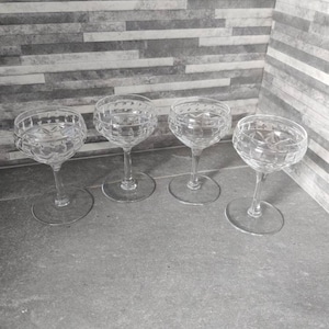 Set of 4 Sherry / Liqueur Glasses, Retro/Vintage Glasses 1960s