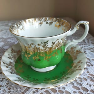 Royal Albert Green Regal Series Teacup and Saucer