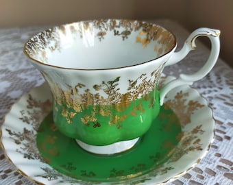 Royal Albert Green Regal Series Teacup and Saucer