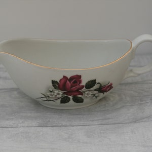Old Foley Rose / Floral Gravy Boat, James Kent Staffordshire, Made in England 1950s