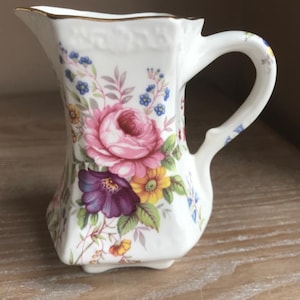 Fenton Bone China Floral Jug, Pitcher, Creamer