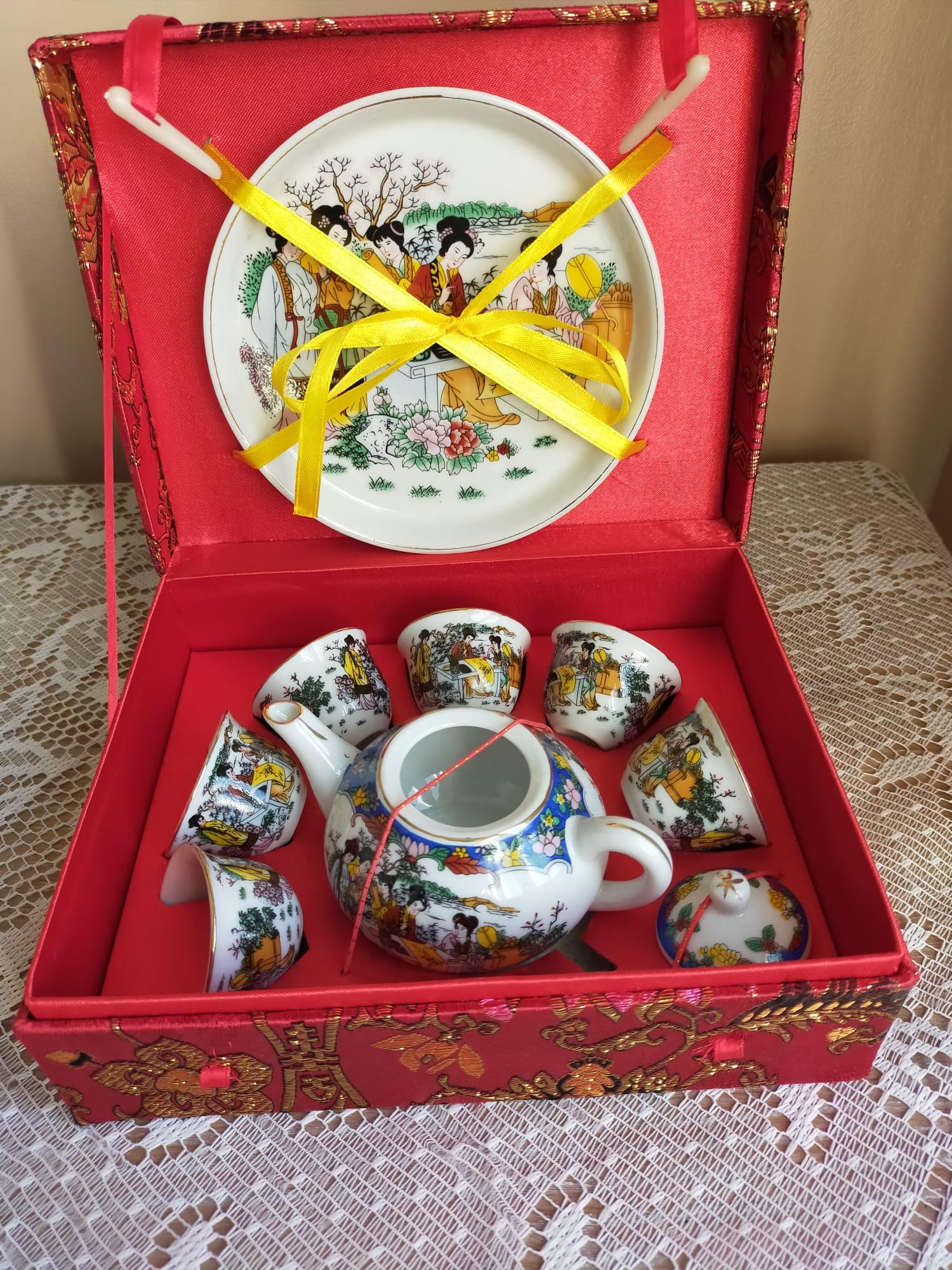Miniature Chinese Teaset: Boxed Teapot, Cups & Plate - Etsy