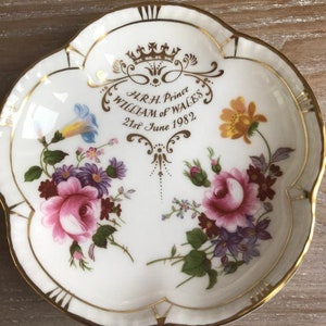 Vintage Royal Crown Derby “Derby Posies” Trinket Dish, Prince William Birth Announcement, Royal Memorabilia 1982