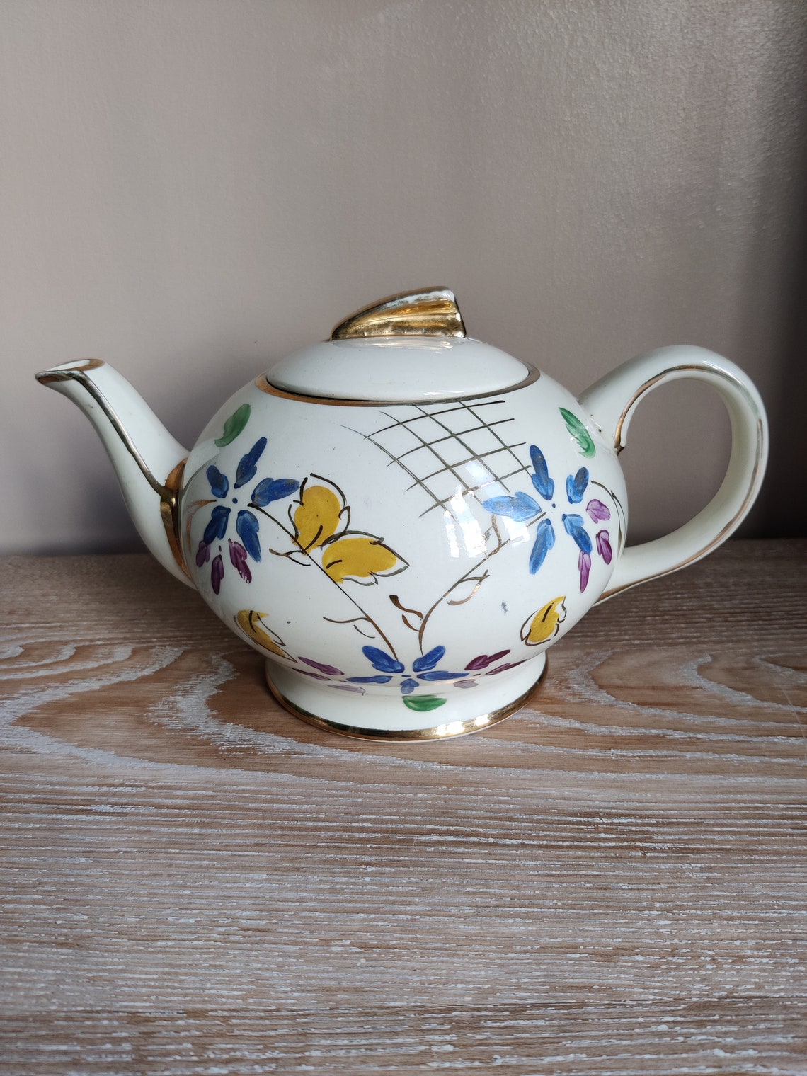 Sadler Art Deco Teapot Made in England Flower Teapot Etsy