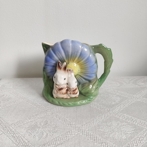 Hornsea Fauna Pottery - Soporte pequeño para ramillete de conejo, conejito de cerámica, fabricado en Inglaterra