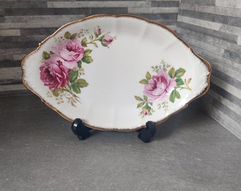 Royal Albert American Beauty Floral Trinket Tray, Dish Retro