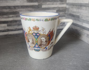Royal Silver Jubilee Coffee Mug, King George V and Queen Mary, 1935