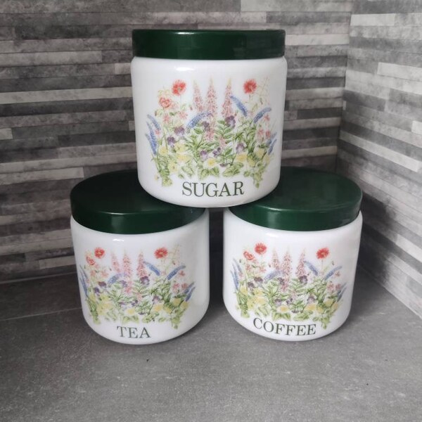 Tea Coffee Sugar Canisters Etsy