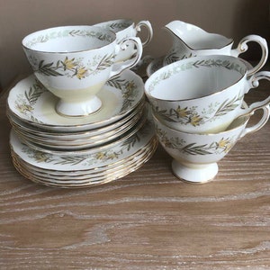 Toskana China Fresco Trio x 5, Zuckerdose und Milchkännchen