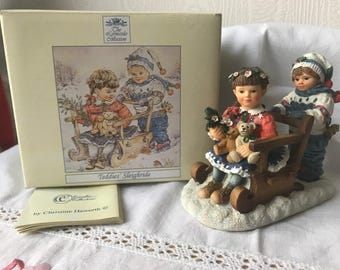 The Leonardo Collection Teddies Sleighride by Christine Haworth