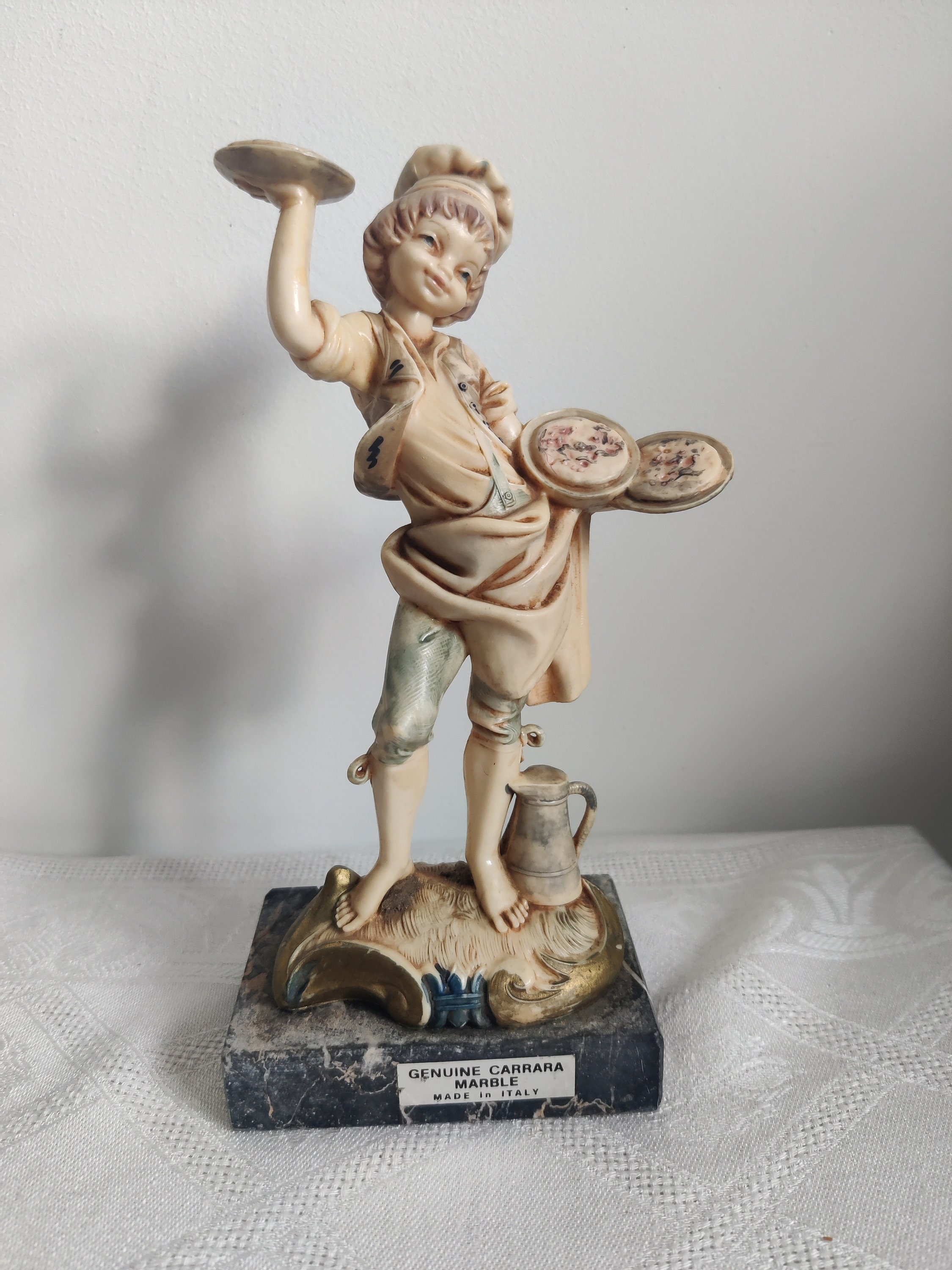 Vintage Simonelli Depose Italy Figurine, Genuine Carrara