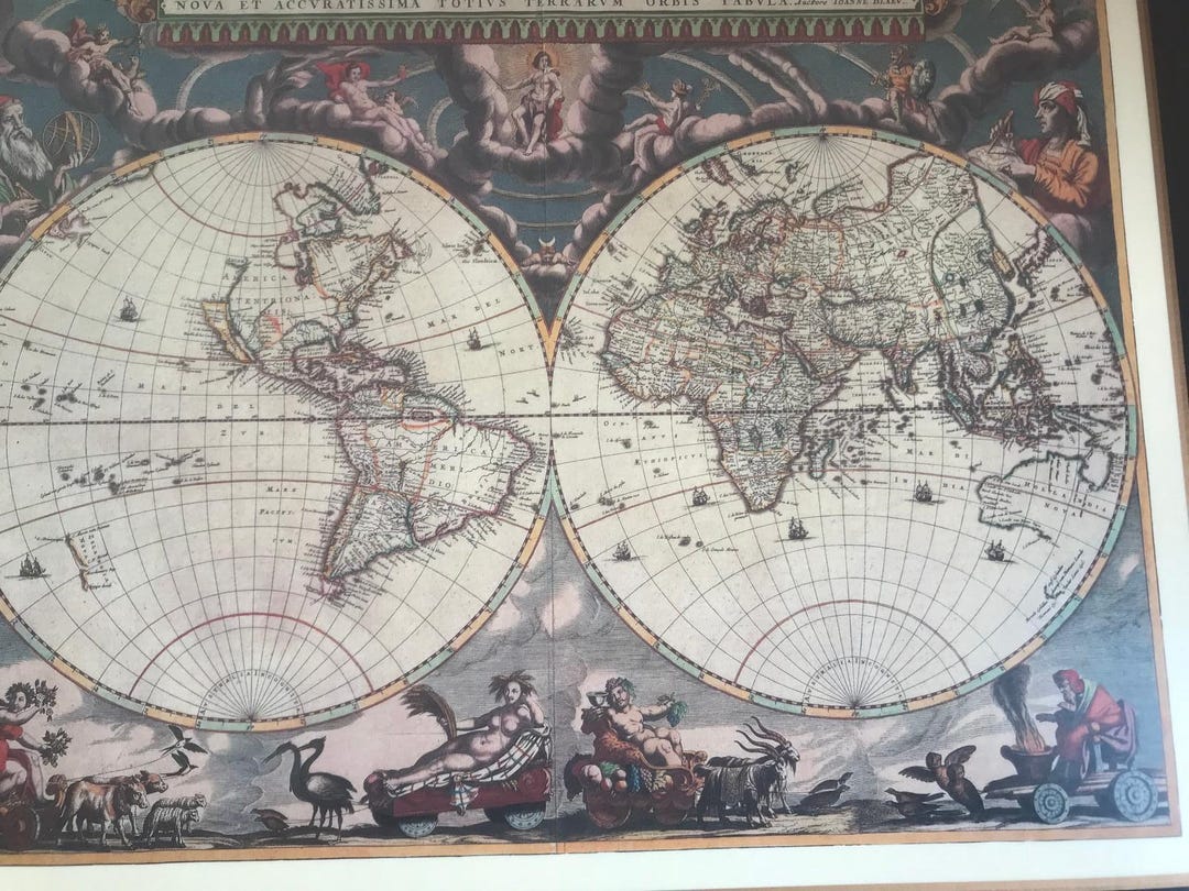 Set of 6 Vintage Place Mats - Antique Maps Image - Etsy