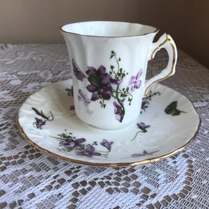 Hammersley Violets Demitasse Cup and Saucer