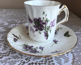 Hammersley Violets Demitasse Cup and Saucer
