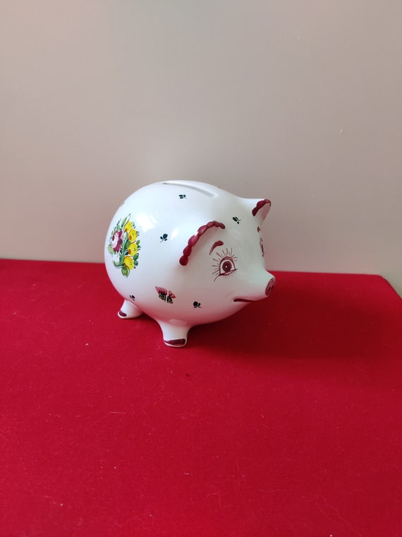 かわいいピンクの豚の貯金箱、貯金箱、貯金箱、キッチュ、レトロ