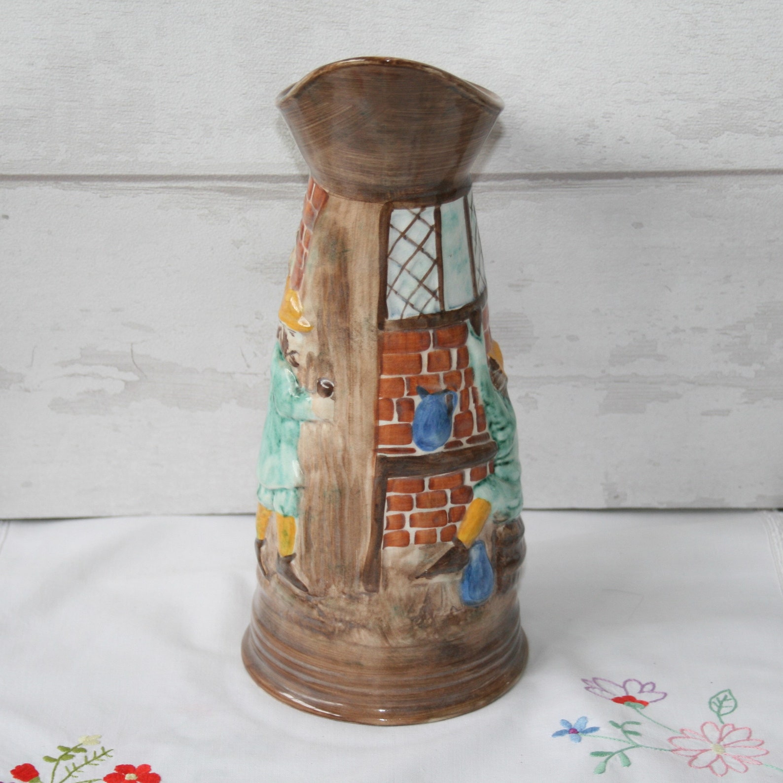 Large E. Radford Pottery England Handpainted Pitcher/jug/vase Etsy