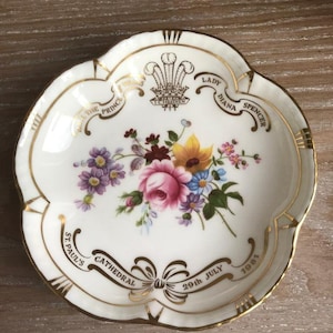 Vintage Royal Crown Derby “Derby Posies” Trinket Dish, Princess Diana and Prince Charles Royal Wedding, Royal Memorabilia 1981