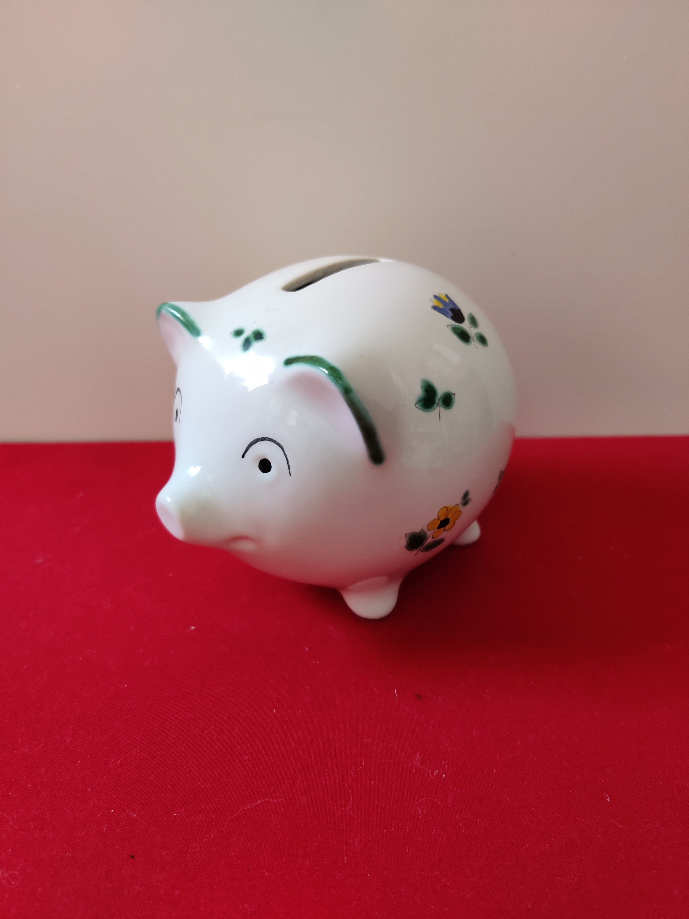 かわいいピンクの豚の貯金箱、貯金箱、貯金箱、キッチュ、レトロ