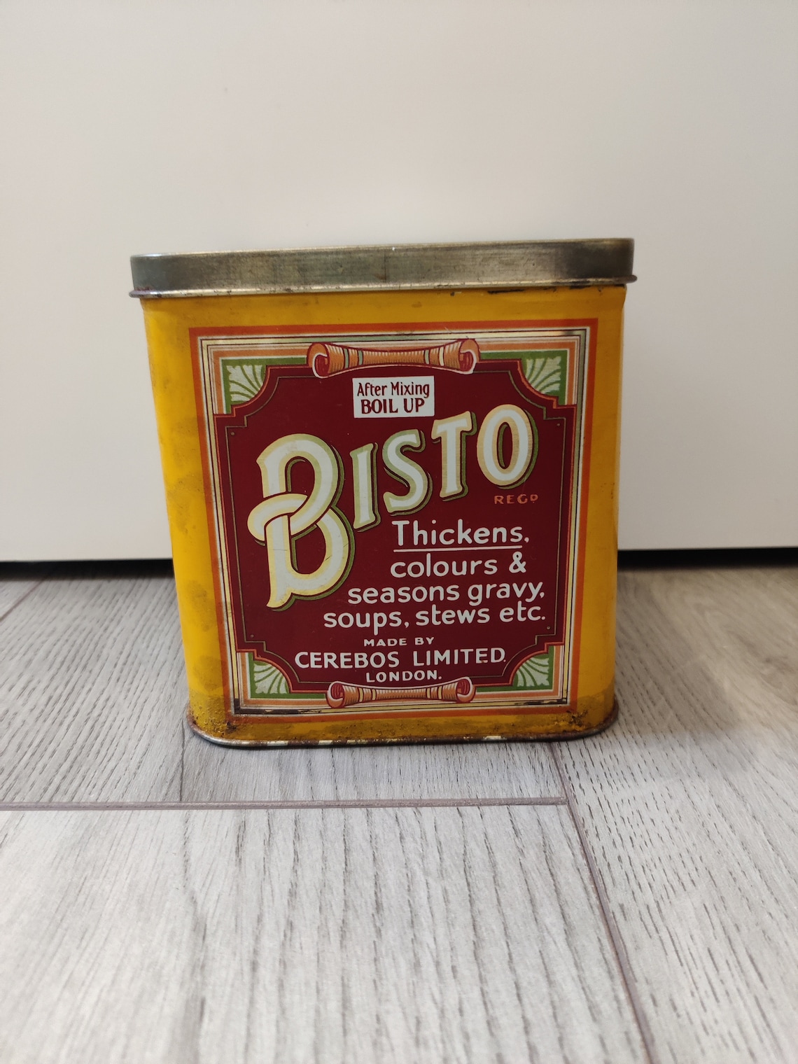 Vintage Bisto Gravy Advertising Tin Storage Container Etsy