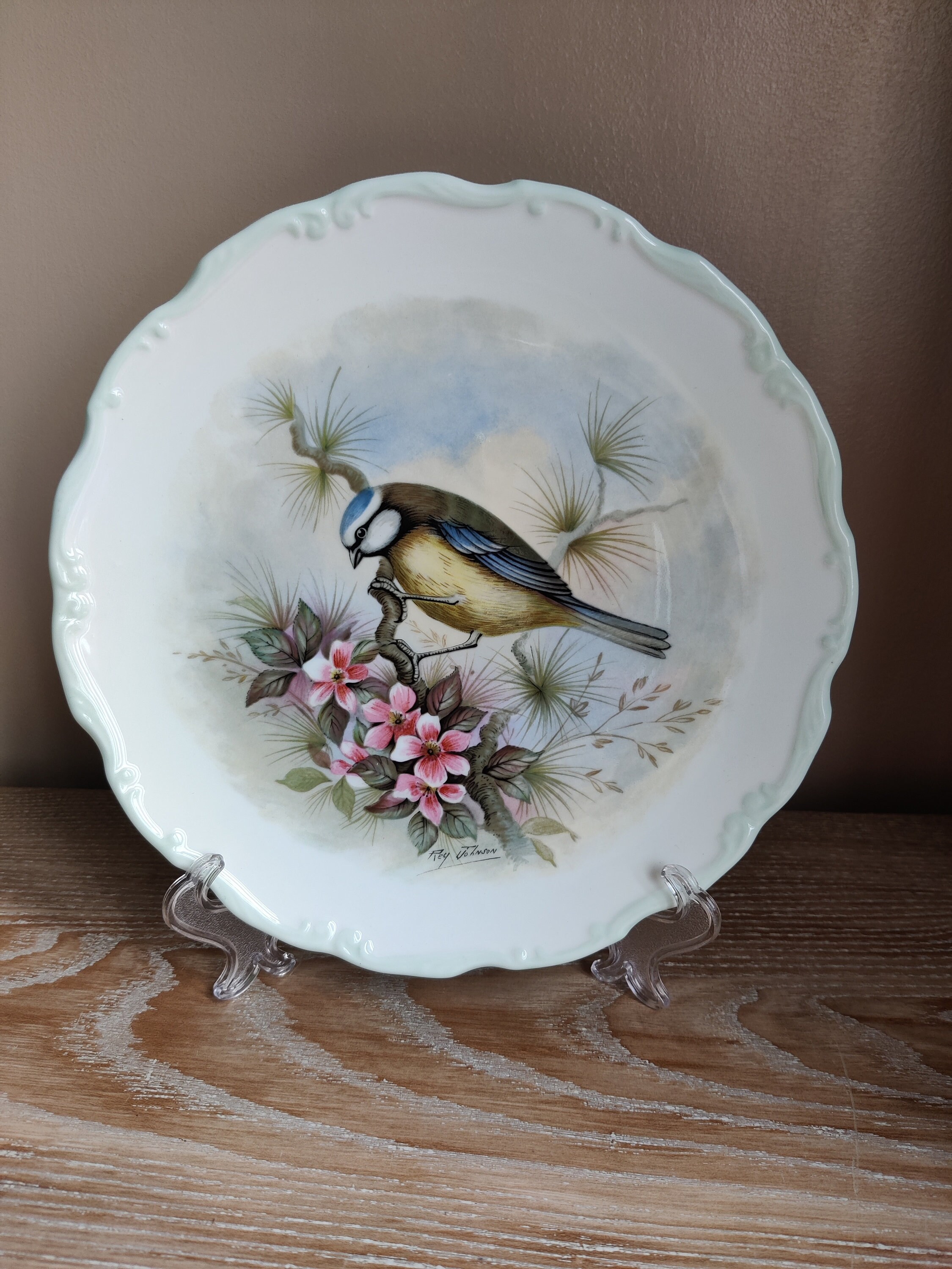 【美品】エアマックス95 PRM ガンスモーク ピンクフォーム 27.5cm 英国 ロイヤルアルバート アオガラ 鳥 花 皿 飾り皿 絵皿 (770)