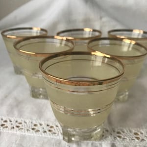 Set of 6 Frosted Shot Glasses, Retro/Vintage Glasses 1960s