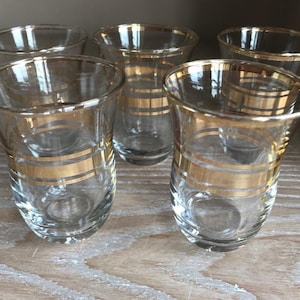 Juego de 5 vasos de chupito, vasos retro/vintage años 60
