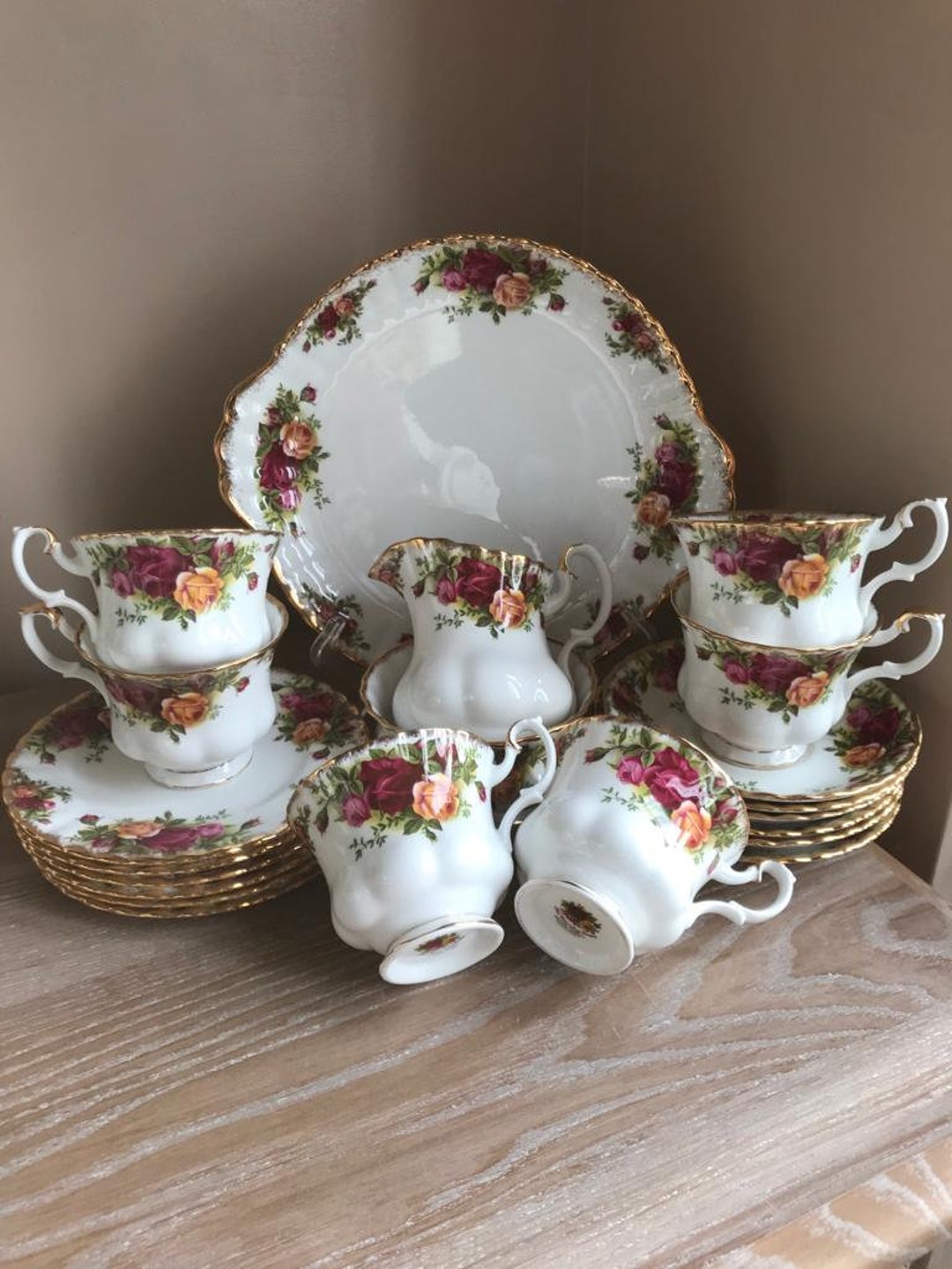 Royal Albert Old Country Roses China Tea Set Trio X 6, Cake Plate