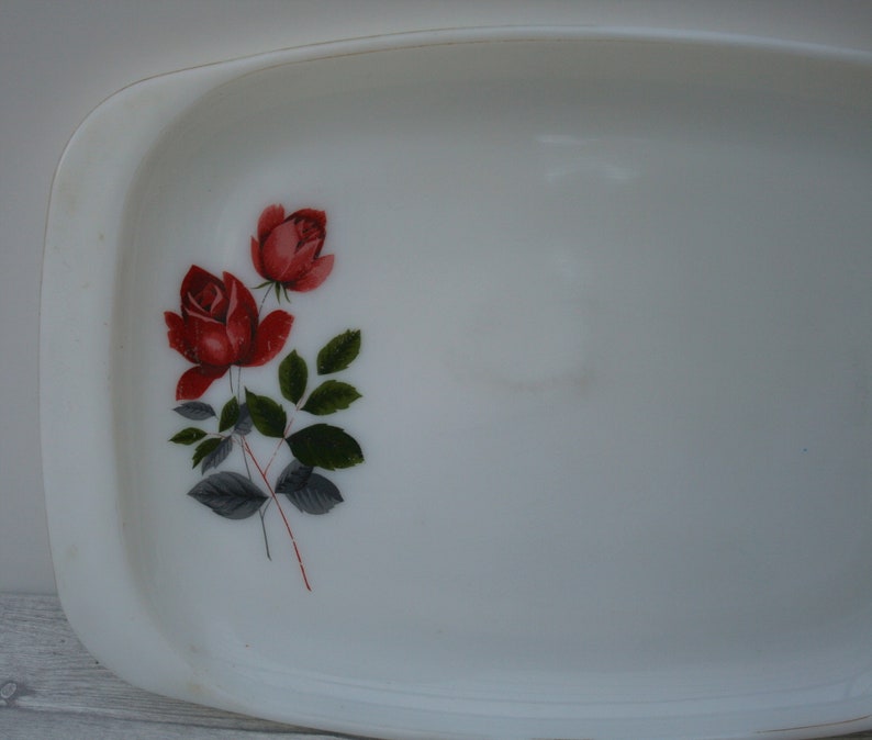 Large Pyrex Platter With 'june Rose' Pattern, Kitchenware, JAJ Pyrex - Etsy